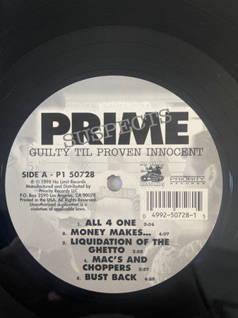 Prime Suspects - Guilty Til Proven Innocent - LP