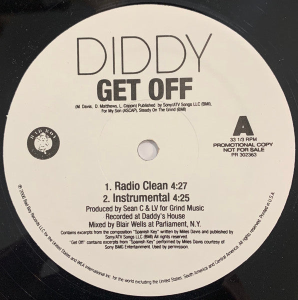 P. Diddy - Get Off - 12"