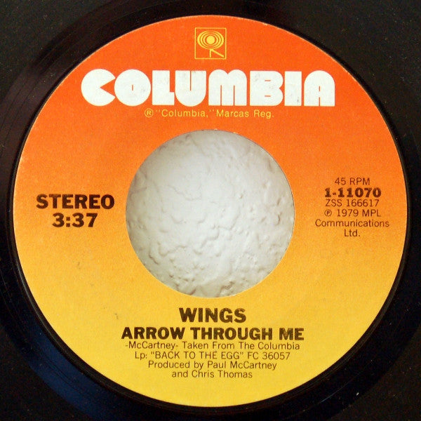 Wings - Arrow Through Me / Old Siam, Sir - 7"