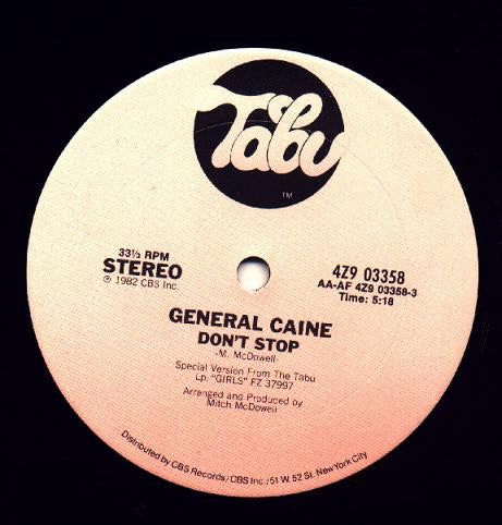 General Caine - Don't Stop / For Lovers Only - 12"