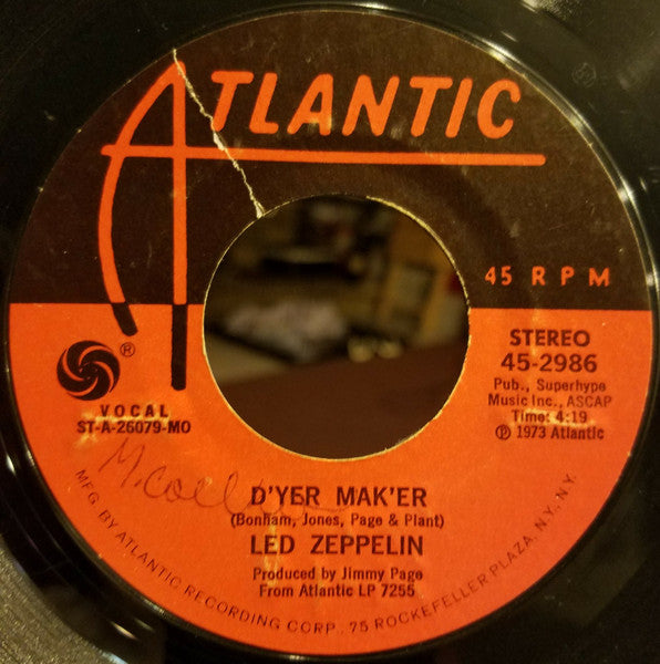 Led Zeppelin - D'yer Mak'er / The Crunge - 7"