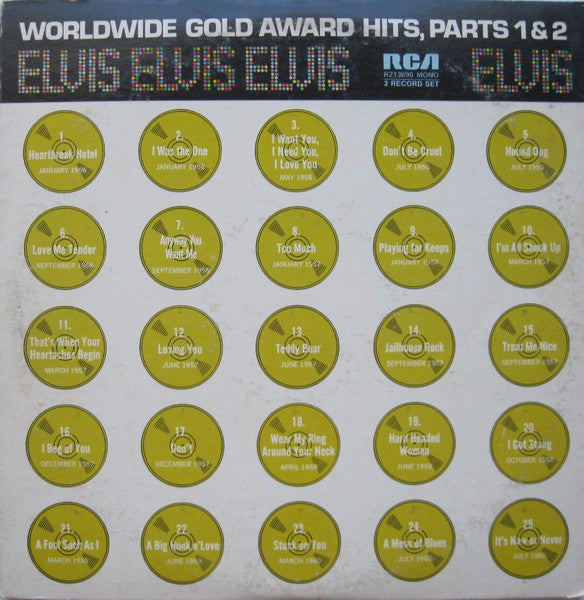 Elvis Presley - Worldwide Gold Award Hits, Parts 1 & 2 - LP