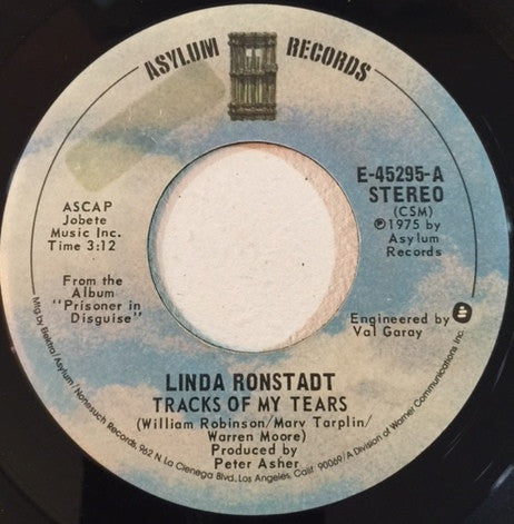 Linda Ronstadt - Tracks Of My Tears / The Sweetest Gift - 7"