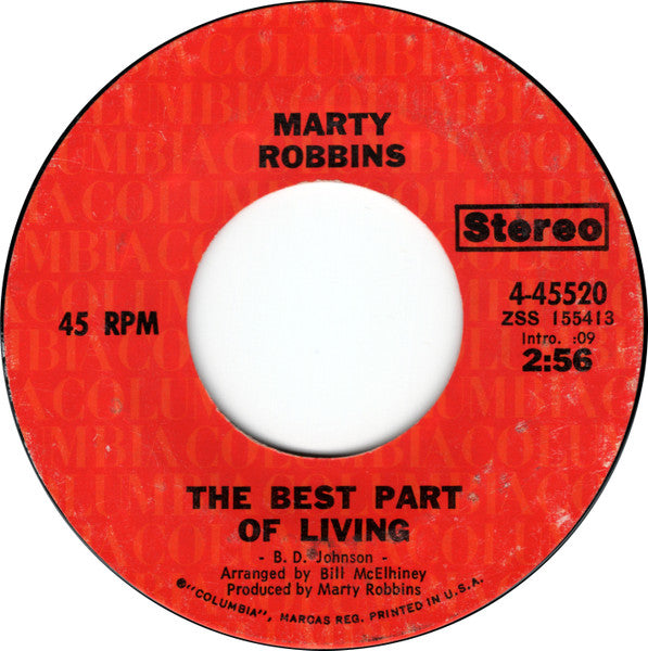 Marty Robbins - The Best Part Of Living - 7"