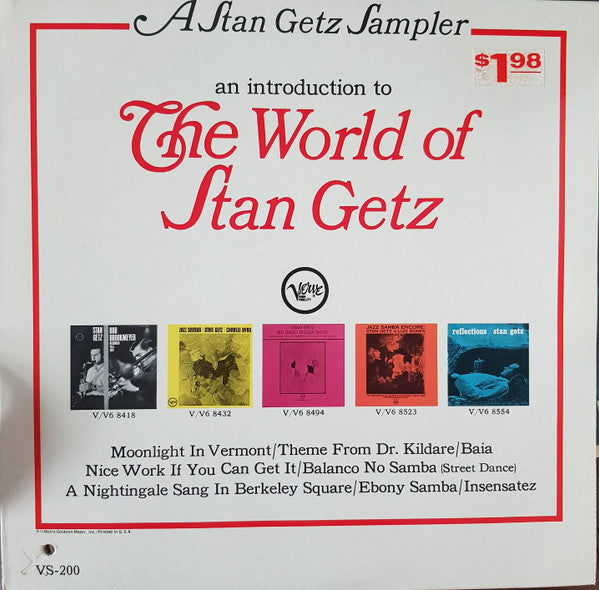 Stan Getz - A Stan Getz Sampler: An Introduction To The World Of Stan Getz - LP