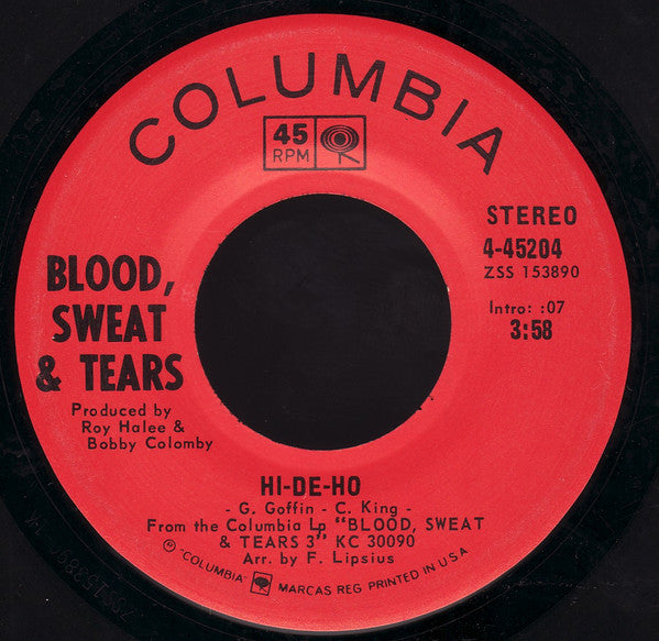 Blood, Sweat And Tears - Hi-De-Ho - 7"