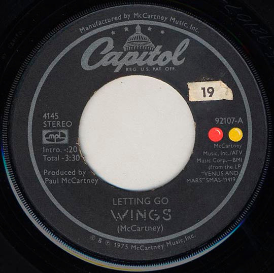 Wings - Letting Go - 7"