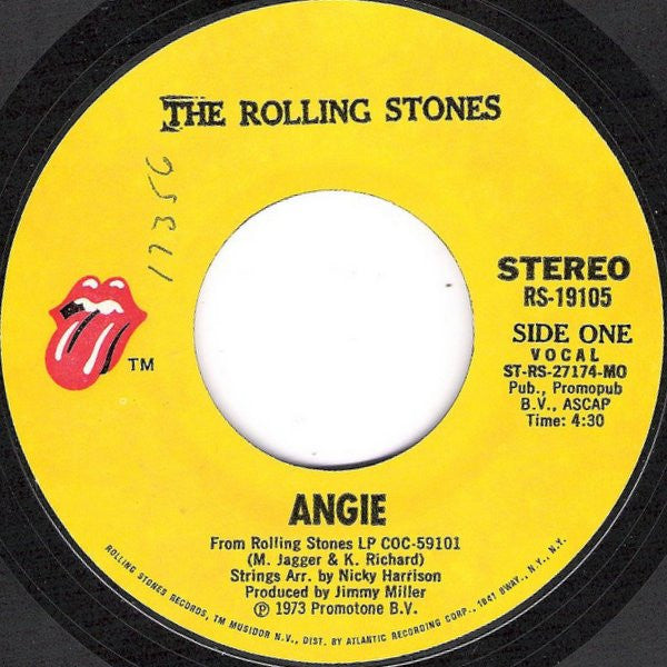 The Rolling Stones - Angie / Silver Train - 7"