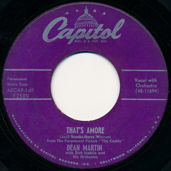 Dean Martin - That's Amore / You're The Right One - 7"