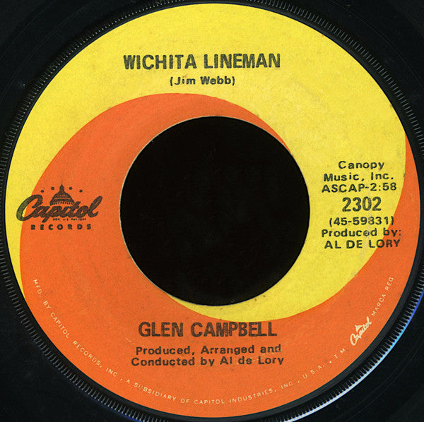 Glen Campbell - Wichita Lineman / Fate Of Man - 7"