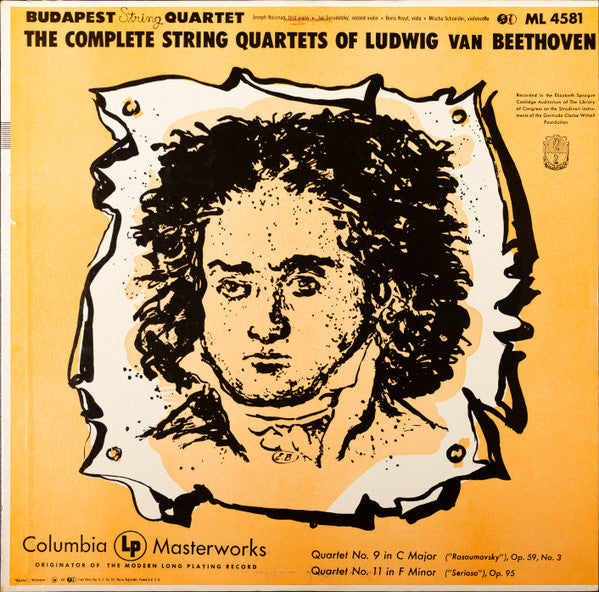 Ludwig van Beethoven - The Complete String Quartets Of Ludwig Van Beethoven, Middle Quartets, Vol. II - LP